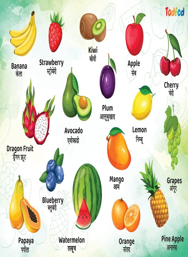 Todfod Wooden Fruits Learning Board Puzzle with Hindi Names | 14-Piece Educational Wooden Puzzle Toy for Kids | Early Learning Toy for Toddlers & Preschoolers | Gift for Boys & Girls - Image 5